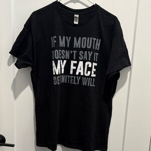 Gildan Black Graphic Tee with Bold Statement